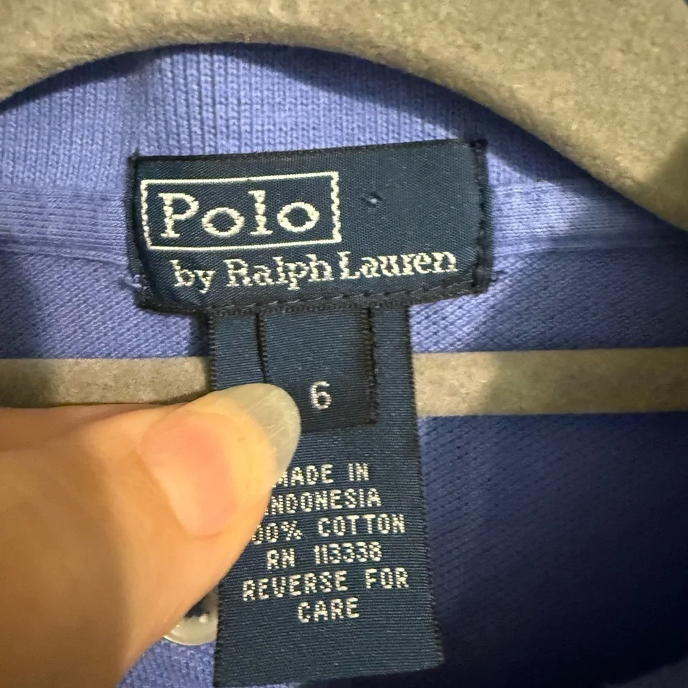 Vintage Ralph Lauren Boys' Long-Sleeve Polo Shirt, Royal Blue with Yellow Pony 6